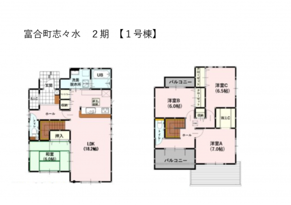 熊本市南区富合町志々水、新築一戸建ての間取り画像です