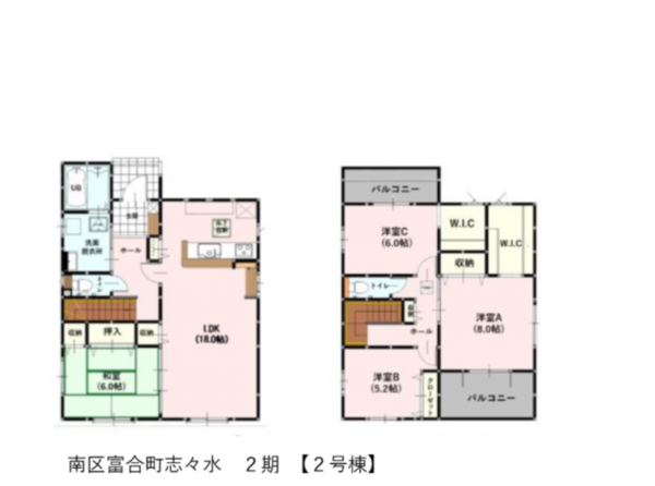 熊本市南区富合町志々水、新築一戸建ての間取り画像です