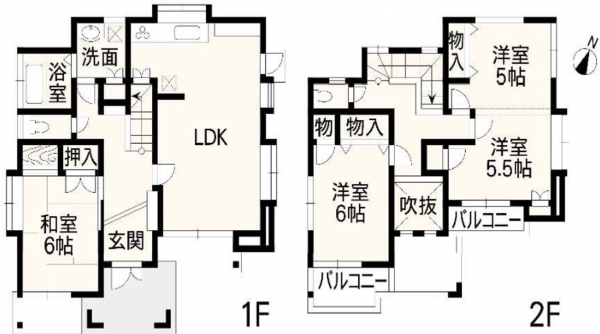 熊本市東区戸島、中古一戸建ての間取り画像です