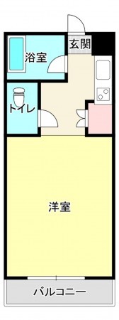 熊本市中央区黒髪、マンションの間取り画像です