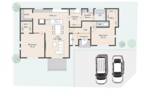 熊本市南区元三町、新築一戸建ての間取り画像です