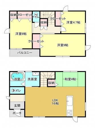 熊本市中央区渡鹿、中古一戸建ての間取り画像です