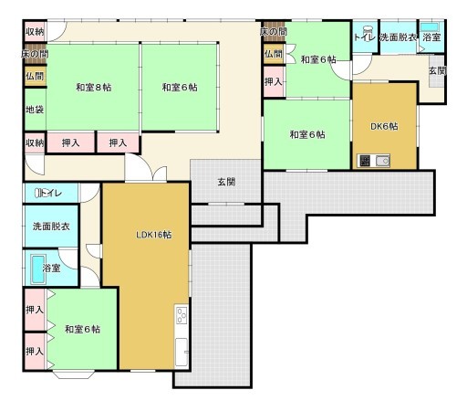 熊本市中央区黒髪、中古一戸建ての間取り画像です