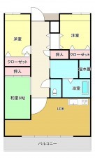 熊本市東区長嶺東、マンションの間取り画像です