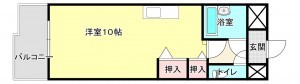 熊本市中央区新屋敷、マンションの間取り画像です