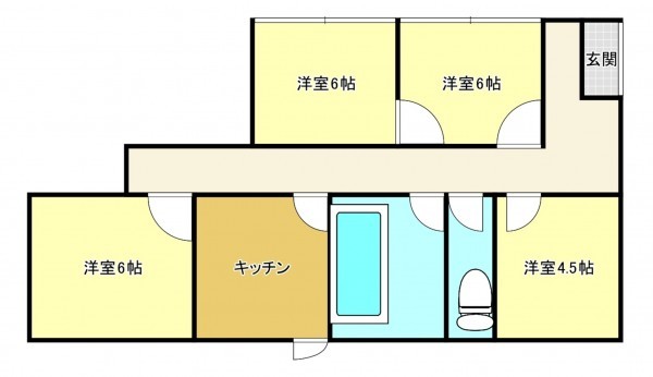 熊本市中央区国府、中古一戸建ての間取り画像です