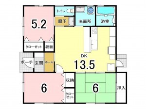 熊本市東区三郎、中古一戸建ての間取り画像です