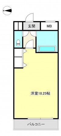 熊本市中央区新屋敷、マンションの間取り画像です