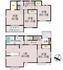 熊本市東区月出、新築一戸建ての間取り画像です