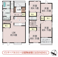 熊本市東区月出、新築一戸建ての間取り画像です