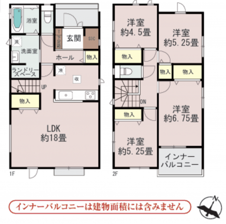 熊本市東区月出、新築一戸建ての間取り画像です