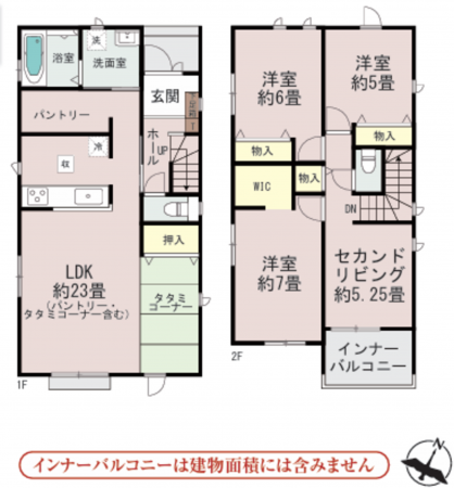 熊本市東区月出、新築一戸建ての間取り画像です