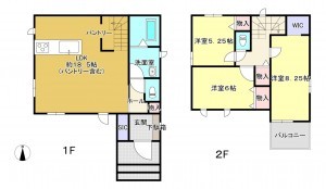 熊本市東区下江津、新築一戸建ての間取り画像です