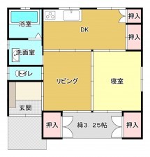 熊本市中央区帯山、中古一戸建ての間取り画像です