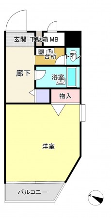 熊本市中央区水前寺、マンションの間取り画像です