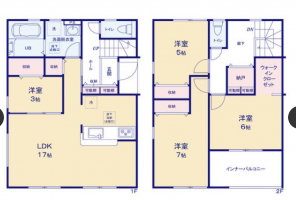 熊本市中央区帯山、新築一戸建ての間取り画像です