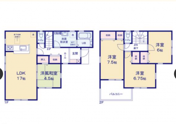 熊本市中央区帯山、新築一戸建ての間取り画像です