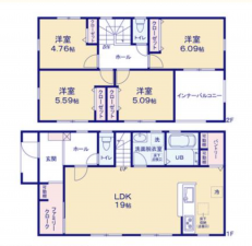 熊本市南区並建町、新築一戸建ての間取り画像です