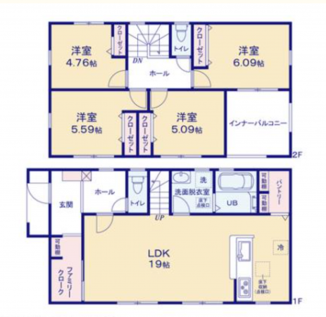 熊本市南区並建町、新築一戸建ての間取り画像です