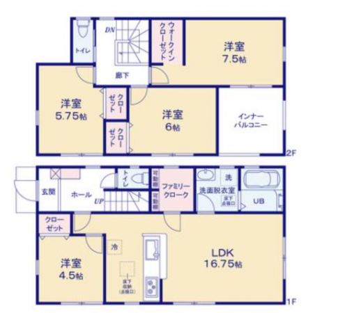 熊本市南区並建町、新築一戸建ての間取り画像です