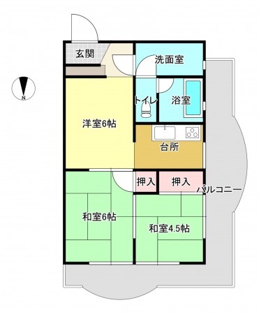 熊本市中央区大江本町、マンションの間取り画像です