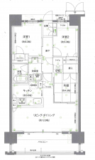 熊本市中央区南熊本、マンションの間取り画像です