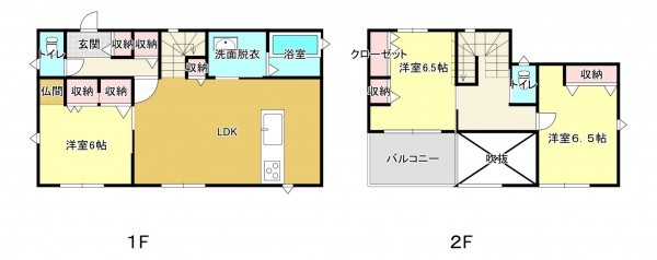 熊本市東区沼山津、中古一戸建ての間取り画像です
