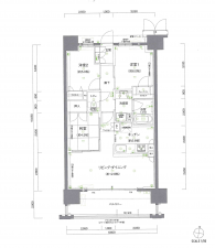 熊本市中央区南熊本、マンションの間取り画像です