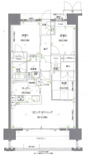 熊本市中央区南熊本、マンションの間取り画像です