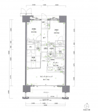 熊本市中央区南熊本、マンションの間取り画像です