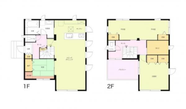 熊本市東区小山、中古一戸建ての間取り画像です