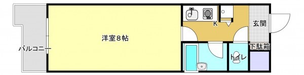 熊本市中央区大江、マンションの間取り画像です