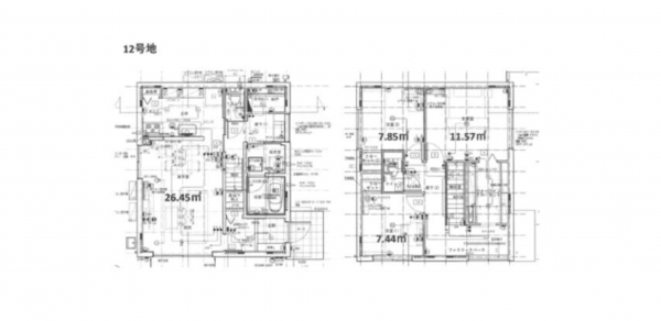 熊本市東区御領、新築一戸建ての間取り画像です