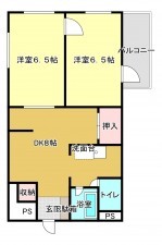 熊本市中央区練兵町、マンションの間取り画像です