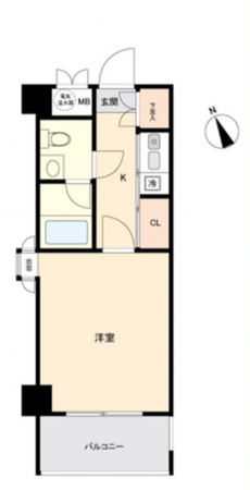 熊本市中央区黒髪、マンションの間取り画像です
