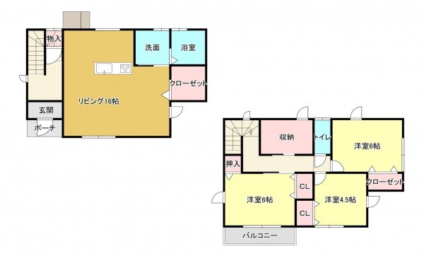 熊本市中央区黒髪、新築一戸建ての間取り画像です