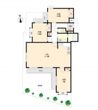 熊本市中央区水前寺、マンションの間取り画像です