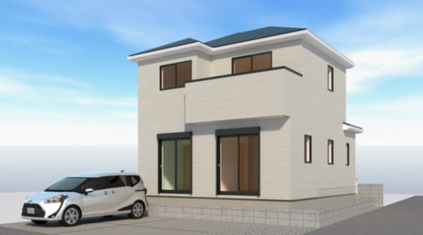 熊本市中央区出水、新築一戸建ての完成予想図（外観）画像です