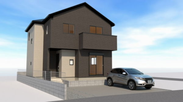 熊本市中央区出水、新築一戸建ての完成予想図（外観）画像です