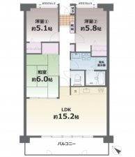 熊本市東区佐土原、マンションの間取り画像です