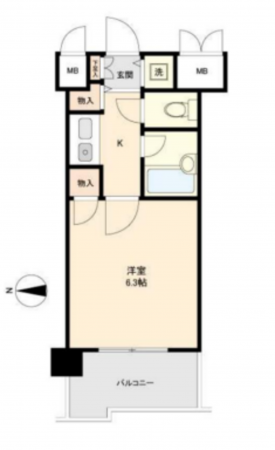 熊本市中央区水前寺、マンションの間取り画像です