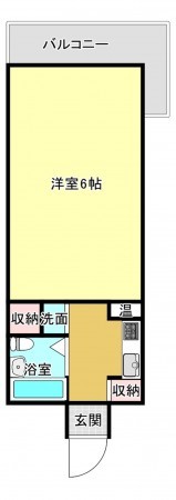 熊本市中央区本荘、マンションの間取り画像です