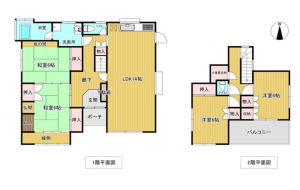 熊本市東区戸島、中古一戸建ての間取り画像です