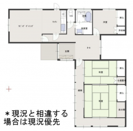 熊本市東区山ノ内、中古一戸建ての間取り画像です