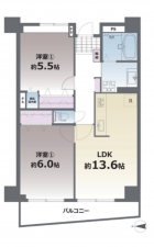 熊本市中央区船場町下、マンションの間取り画像です