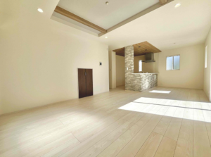 熊本市東区京塚本町、新築一戸建ての居間画像です