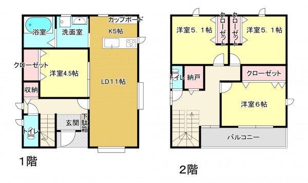 熊本市南区会富町、新築一戸建ての間取り画像です