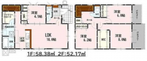 熊本市中央区琴平、新築一戸建ての間取り画像です