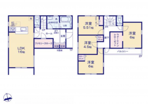 熊本市東区京塚本町、新築一戸建ての間取り画像です