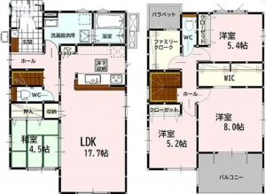 熊本市中央区琴平、新築一戸建ての間取り画像です